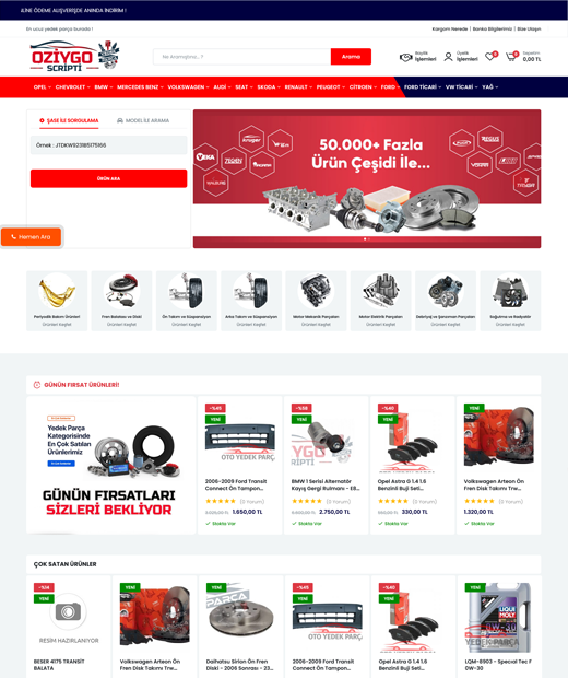 Şaseli Oto Yedek Parça Yazılımı